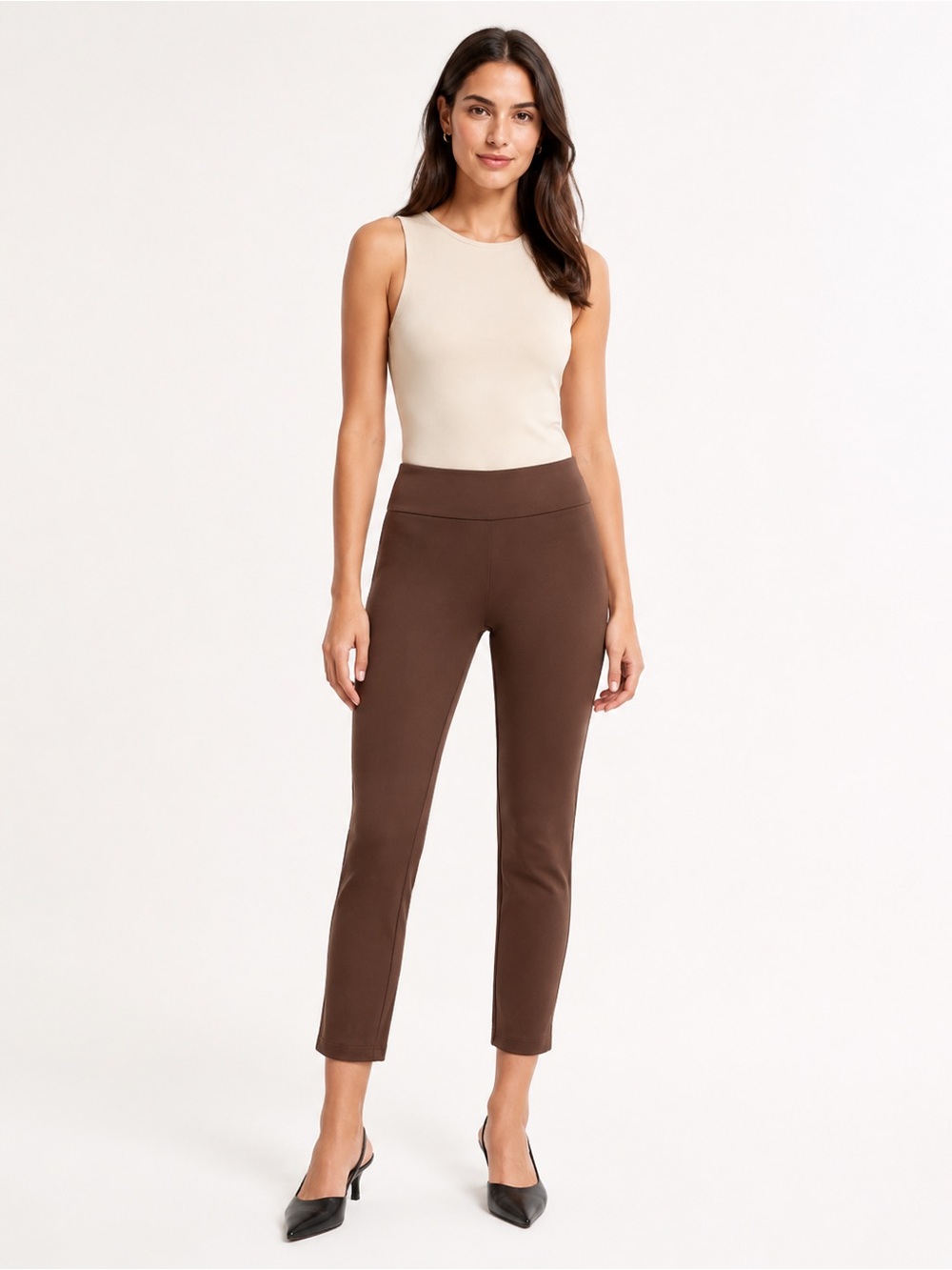 Express Brown Pull-On Ponte Pants Size XS